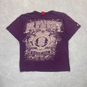 Element Mens Graphic‎ T-Shirt Purple Wind Earth Water Fire Skate Tee Size L